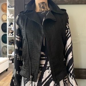 RtA Black lamb leather vest